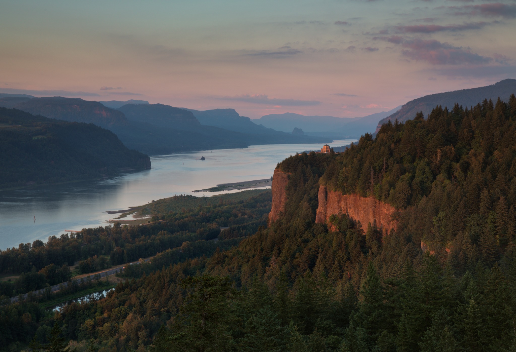 Columbia River Gorge at sunset